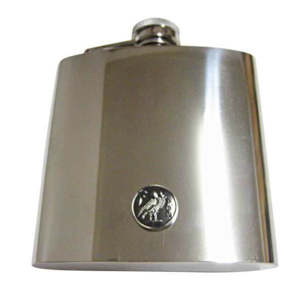 Circular Owl of Athena 6oz Flask - Picture 1 of 1